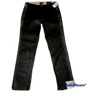 New NYDJ Not Your Daughter's Jeans Faux Leather Pants Animal Prints Size 8P